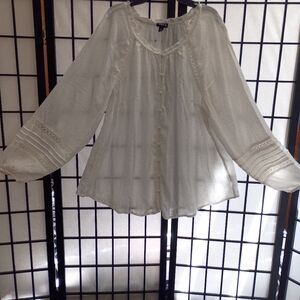 Torrid White Sheer Blouse